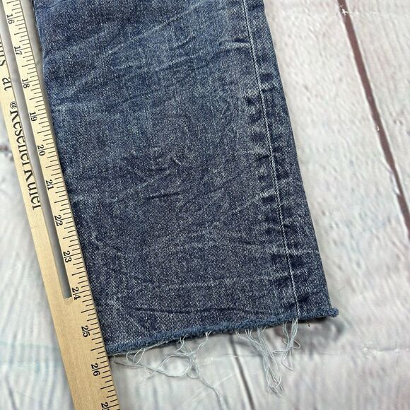 Hudson Women's Jeans Sz 28 Blue Holly MBL Distressed  Raw Hem Mid-Rise 26L - Picture 12 of 14
